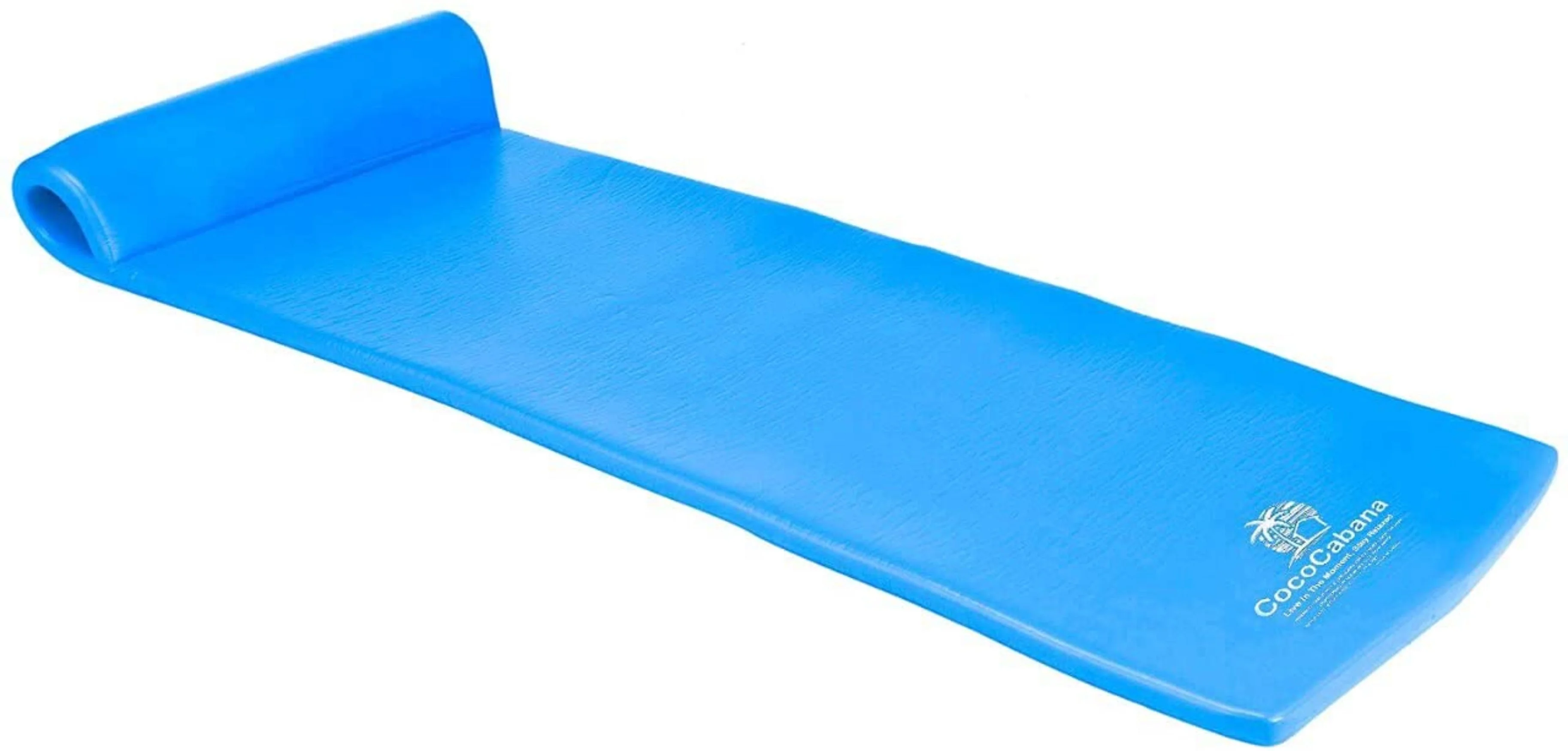 70" Foam Pool Float with Headrest – Vinyl-Coated Luxury Lounger in Pacific Blue or Key Lime - Cococabana