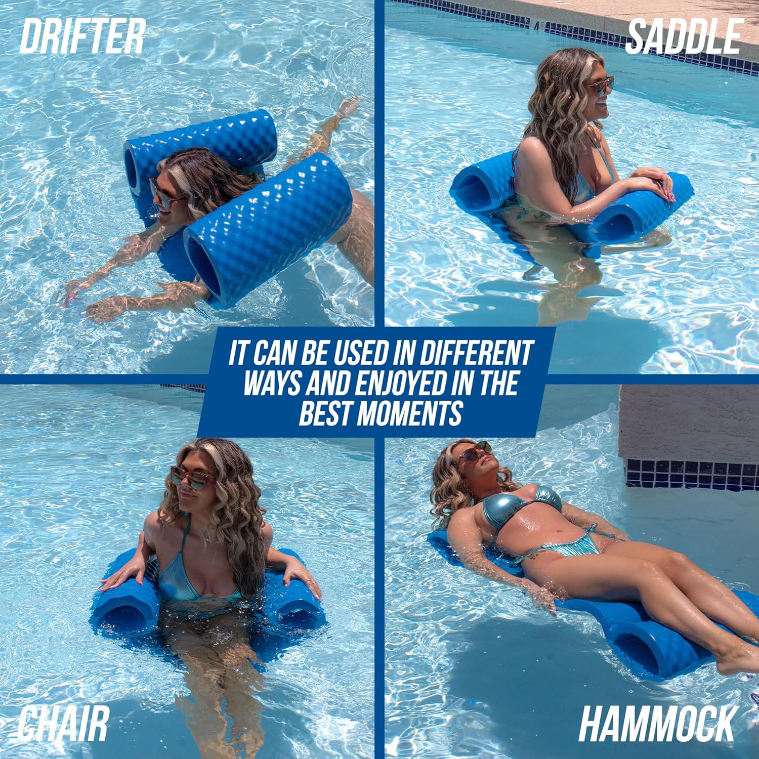 Cococabana 4 In 1 Water Hammock Float Pacific Blue – inflatable pool hammock, 4‑in‑1 water hammock, lightweight