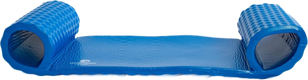 Cococabana large luxury water hammock in Pacific blue—NBR foam float with dual buoyant bolsters and soft vinyl coating for ultimate in-pool relaxation.

