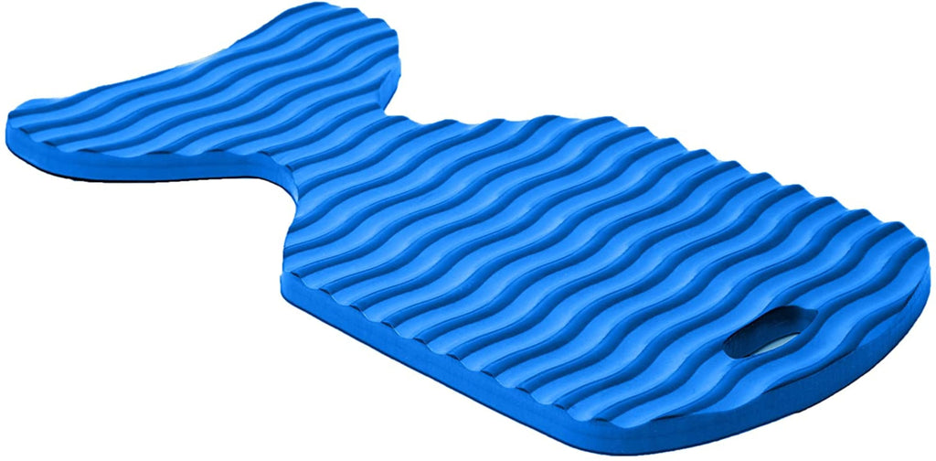 Cococabana whale tail pool float chair in solid blue with textured wave pattern—lightweight, portable, and shaped for back and seat support.

